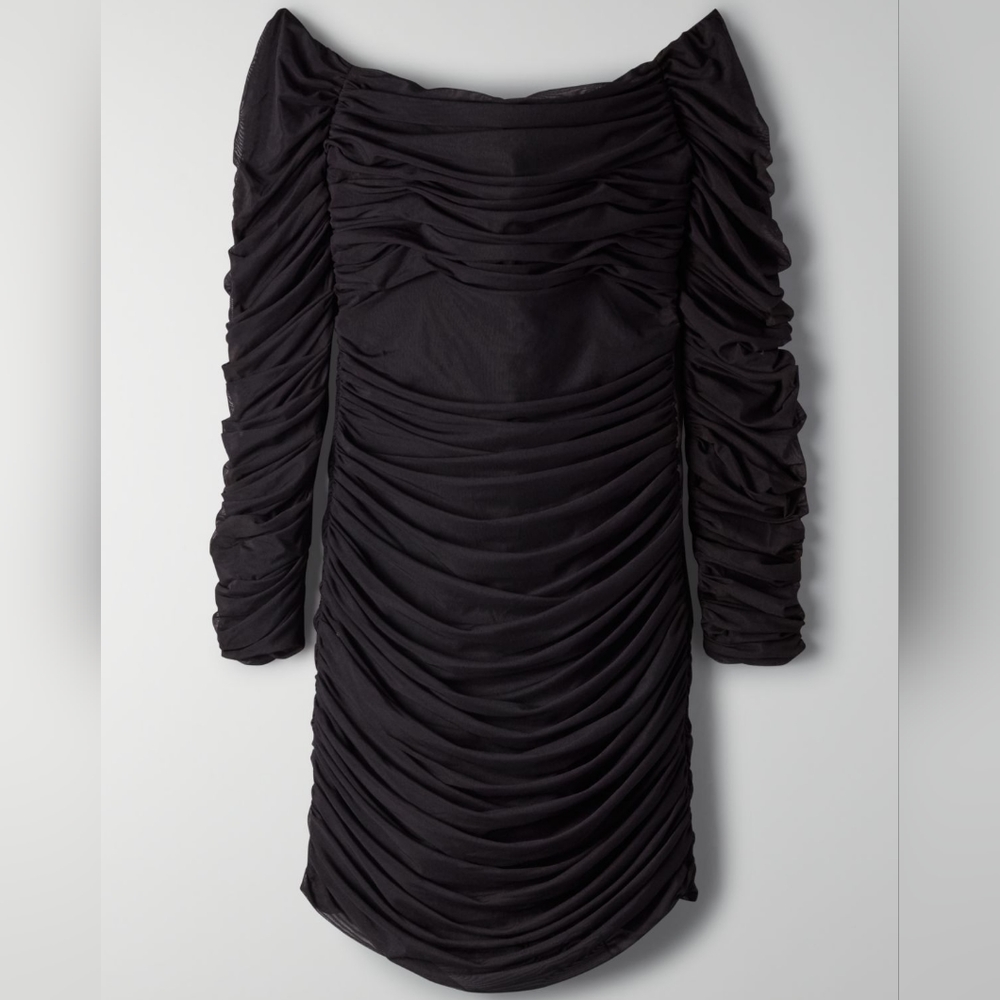 Aritzia Babaton Luxor Longsleeve Mesh Bodycon Mini Dress